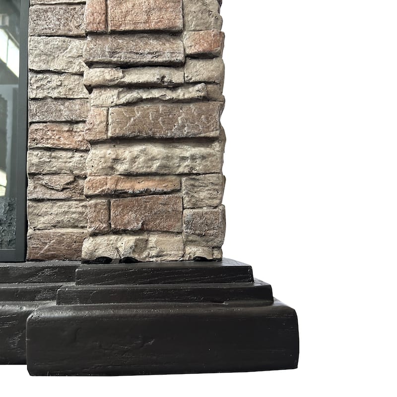 45" Electric Fireplace MGO Mantel with Faux Brick, 23" Firebox Insert and Remote Control Included