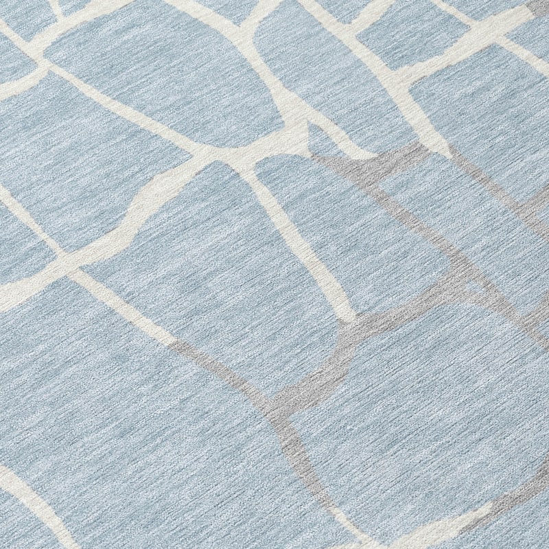 Machine Washable Indoor/ Outdoor Abstract Webby Chantille Rug