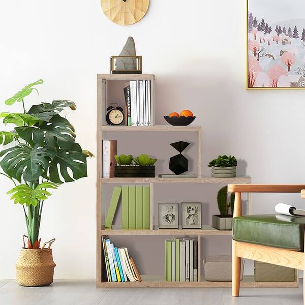 Shop Costway 6 Cubes Ladder Shelf Freestanding Corner Bookshelf