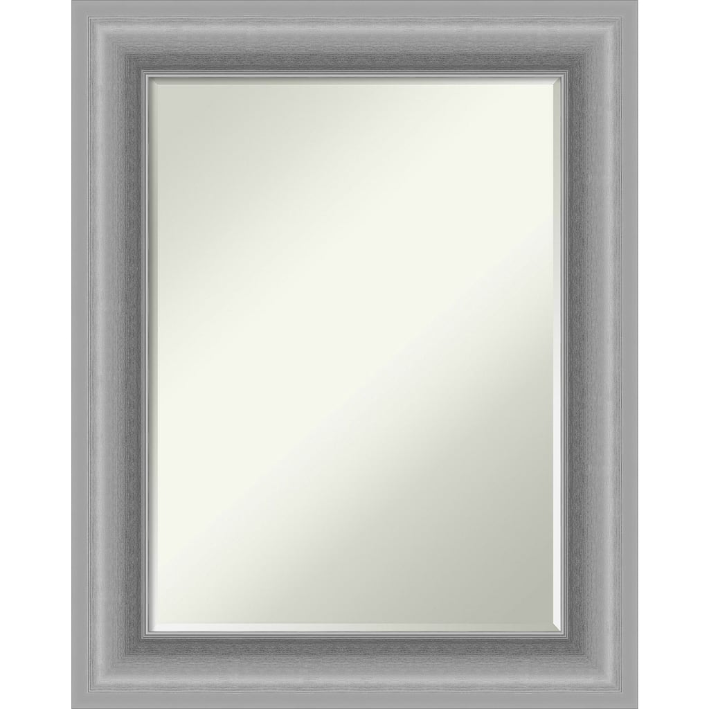 Petite Bevel Bathroom Wall Mirror - Peak Polished Nickel Frame - Peak Polished Nickel - 24 x 30 in