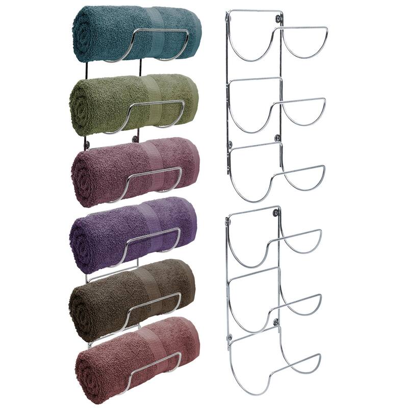 Sorbus Towel Holder for Bathroom Wall - 12 Level Wall Mounted Towel Rack - 6" L x 5" W x 12.75" H