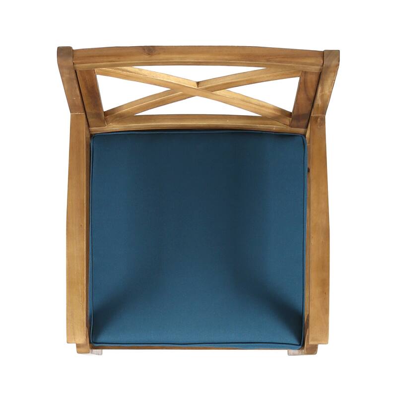 Outdoor Dining Chair Set with Cream Cushions