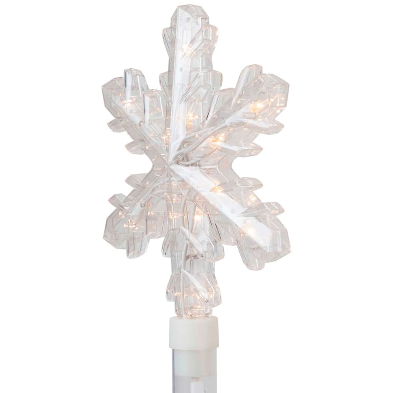 4ct Snowflakes Christmas Pathway Marker Lawn Stakes - Clear Lights