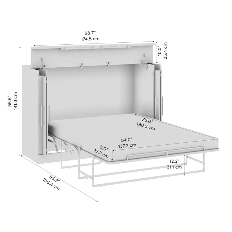 Nebula 69W Full Cabinet Bed with Mattress by Bestar