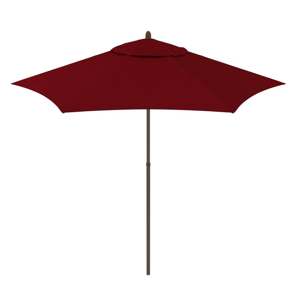North Bend 9' Rd Faux Wood Steel Patio Umbrella, Push Open Pin Stop by Havenside Home