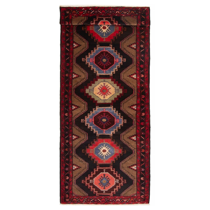 ECARPETGALLERY Hand-knotted Konya Anatolian Black Wool Rug - 3'4 x 9'9 - Black - 3'4 x 9'9