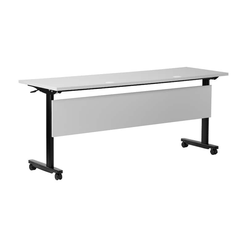 Commercial Nesting Flip Training Table with Steel Frame and T-Legs - 23.5"W x 72"D x 30"H