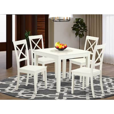 Kitchen Table Set with Dining Chairs - 5 Piece Wood Dining Room Set - Rococo Style