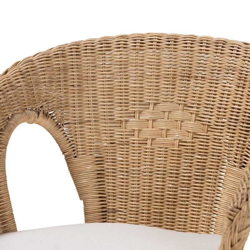 Abbey Modern Bohemian Natural Brown Antique Rattan 3-Piece Living Room Set