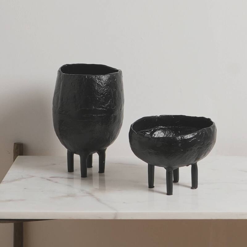 Sollender Aluminum Table Vase - Modern 6x6x8.6 Inch for Living Room Decor