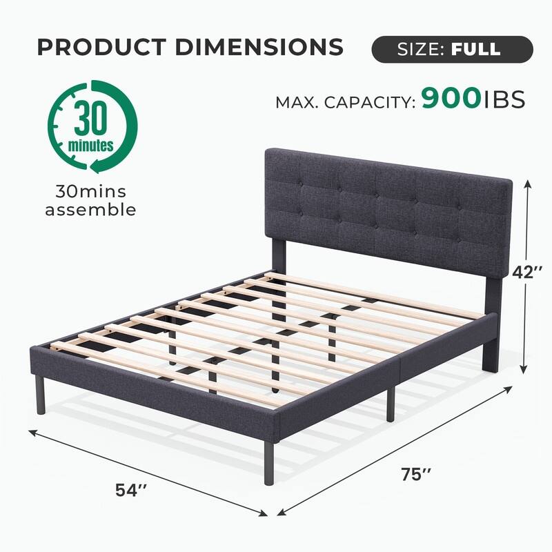 Modern Wooden Bed Frame With Headboard