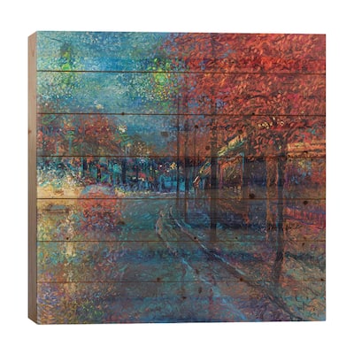 Coming Down The Pike Print On Wood by Iris Scott - Multi-Color