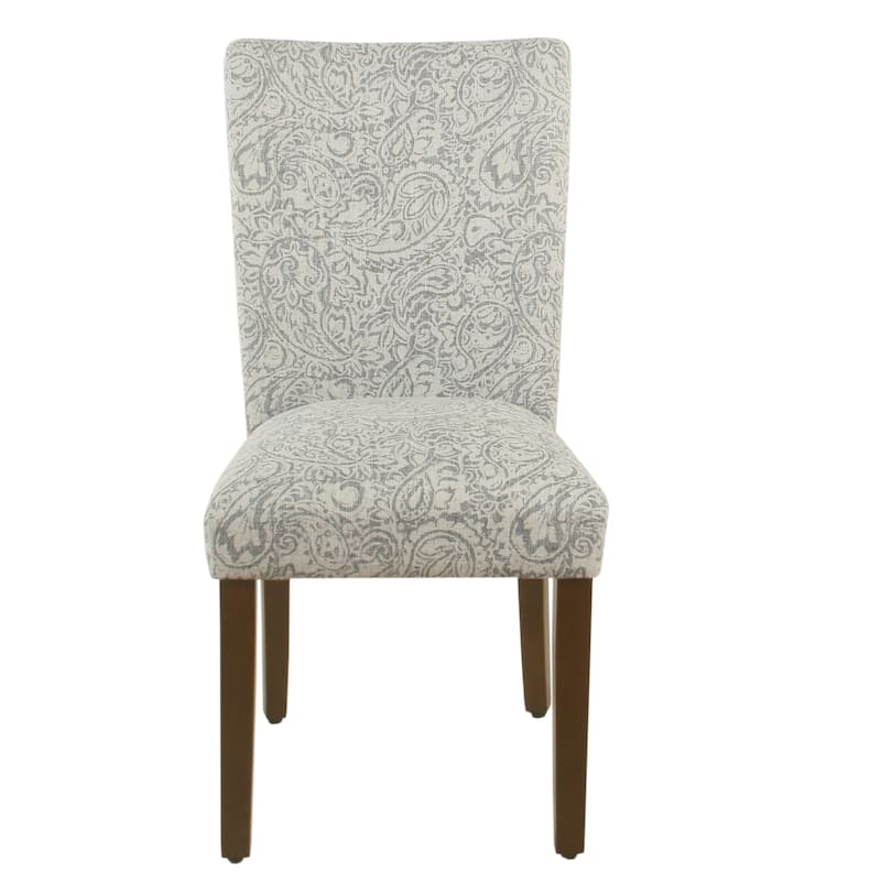 Jax Parsons Dining Chair Set of 2, Dark Walnut, Gray Beige Floral