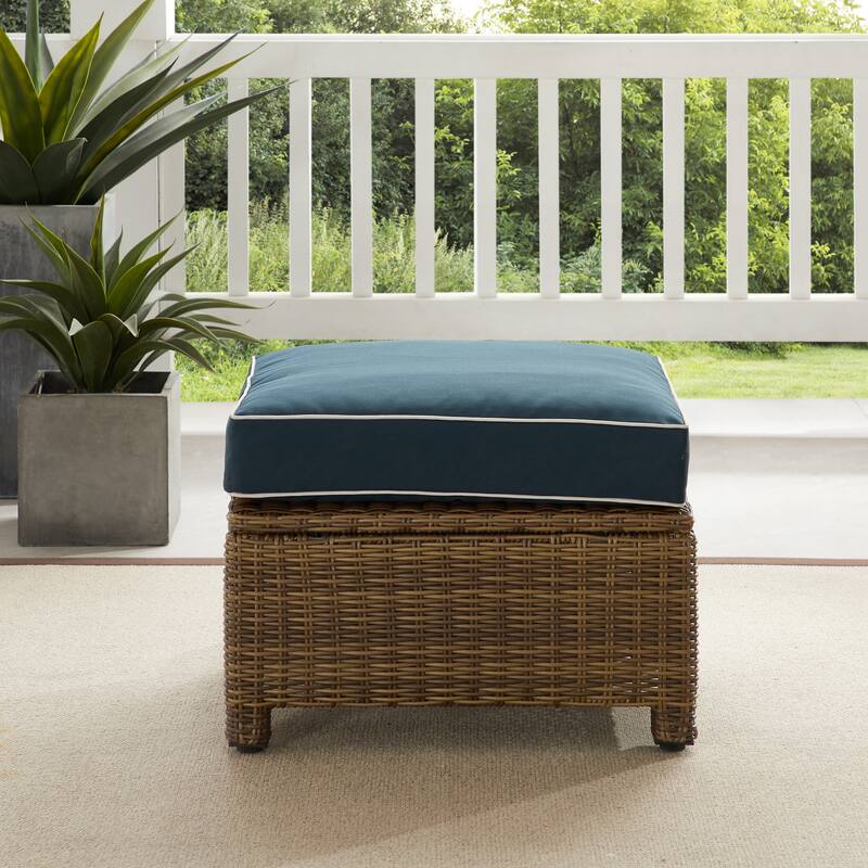 Crosley Bradenton Outdoor Wicker Ottoman - 25 "W x	20 "D x 18.5 "H