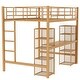 preview thumbnail 22 of 20, Full Size Metal Loft Bed with Built-in Ladder, Desk and Mesh Shelves, Kids Teens Bed Frame with Full-Length Guardrails