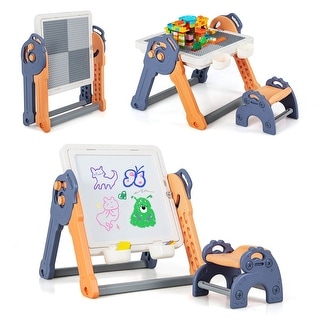Costway 6-in-1 Multi-activity Kids Play Table & Chair Set with 102 PCS - See Details