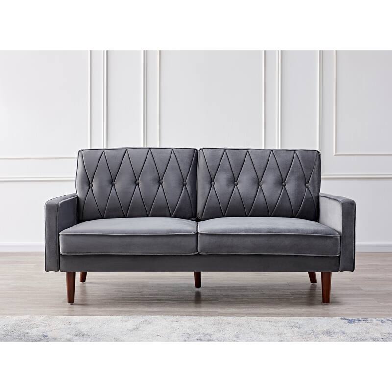 Feemster Velvet Tufted Cushion Back 2Pcs Living Room Set