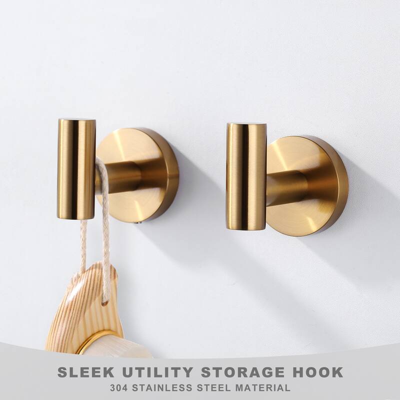 WOWOW Stainless Steel J-Hook Robe/Towel Hook 2 PCS