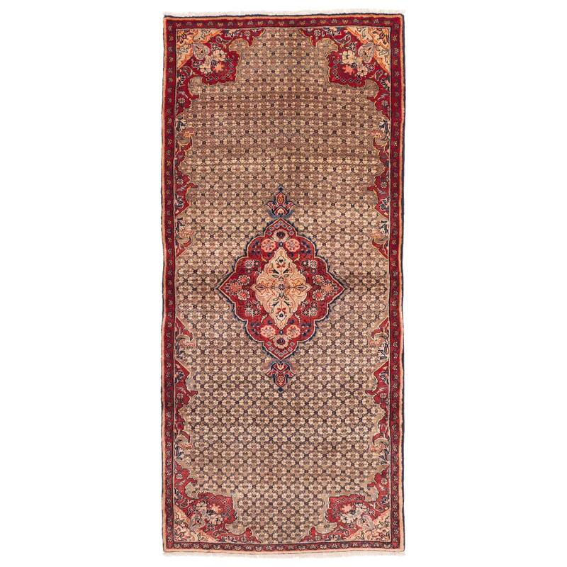 ECARPETGALLERY Hand-knotted Anatolian Vintage Light Brown Wool Rug - 3'11 x 8'9