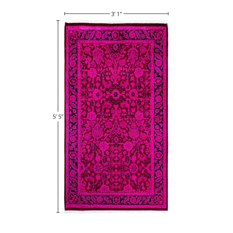 Overdyed, One-of-a-Kind Hand-Knotted Area Rug - Pink - 3' 1" x 5' 5"