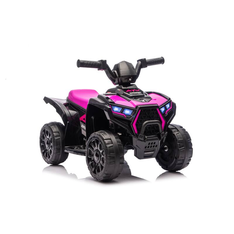 Ride On ATV, 6V Mini Off-Road Battery Powered Motorized Quad for Kids, Anti-Slip Wheels, RWD 4-Wheeler Electric Ride