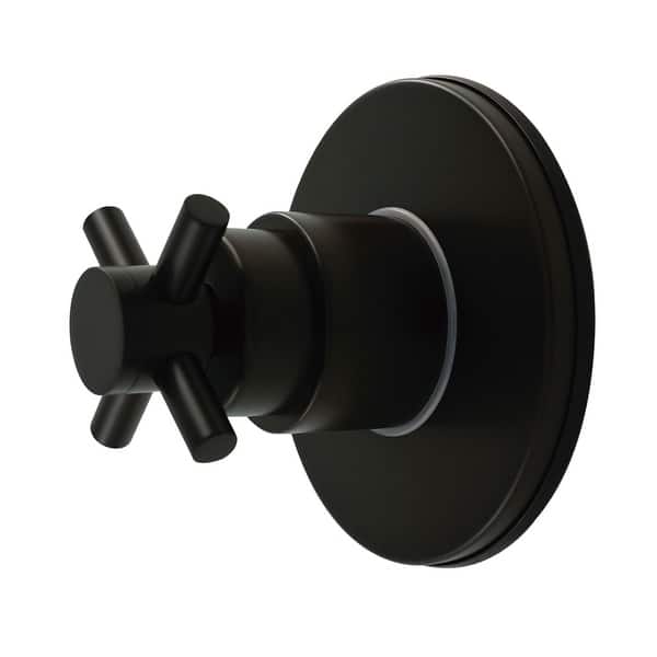 slide 2 of 7, Kingston Brass Concord Single-Handle Six-Way Diverter Valve with Round Trim Kit Matte Black