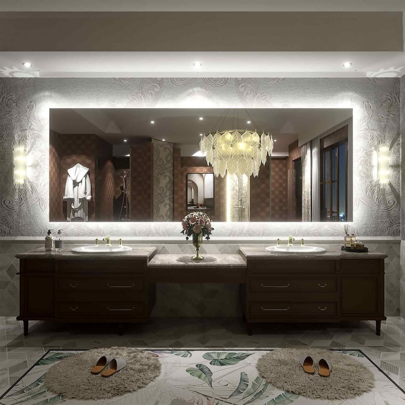 Frameless LED Backlit Anti-Fog Bathroom Vanity Mirror