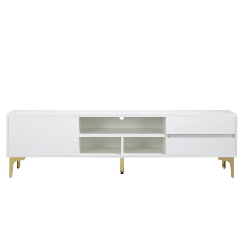 Modern TV Stand For TVs up to 65 Inches,TV Console with LED Remote Control Lights
