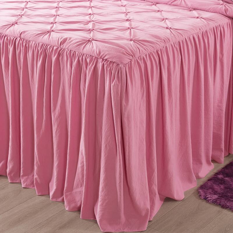 4/5 PCS Shabby Chic Farmhouse Style Ruffle Skirt Bedspread
