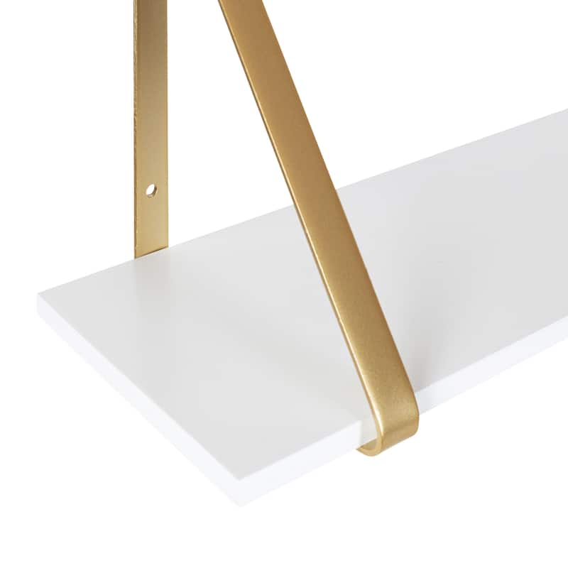 Kate and Laurel Soloman Wood 2 Piece Shelves with Metal Brackets