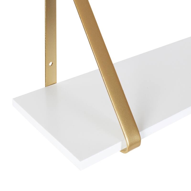 Kate and Laurel Soloman Wood 2 Piece Shelves with Metal Brackets