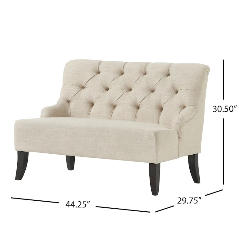 Nicole Polyester Blend Fabric Settee by Christopher Knight Home - 29.25"L x 43.75"W x 30.50"H