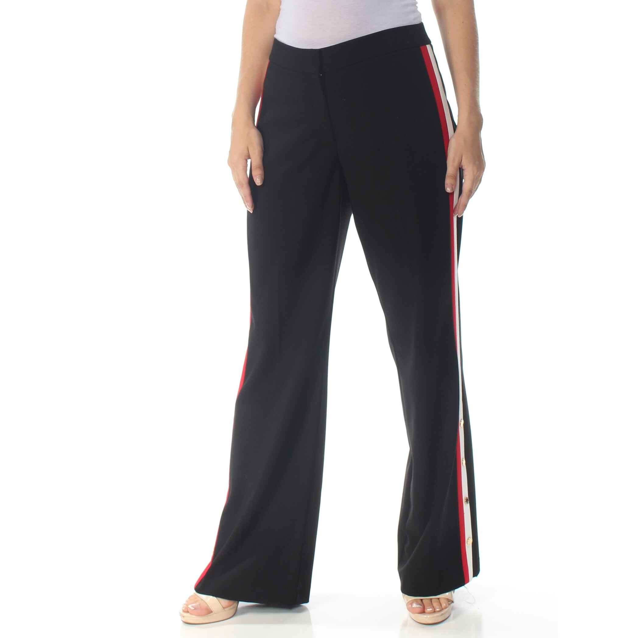 black side stripe trousers womens