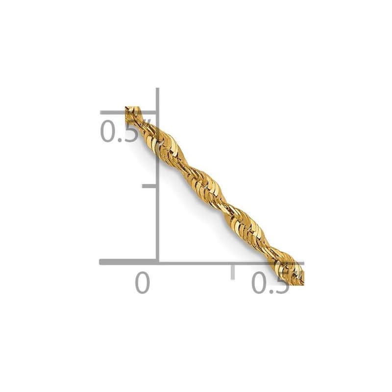 Curata 10k Yellow Gold Solid 1.8mm Diamond-cut Light Rope Chain Necklace (Lobster) Options 16 18 20 22 24