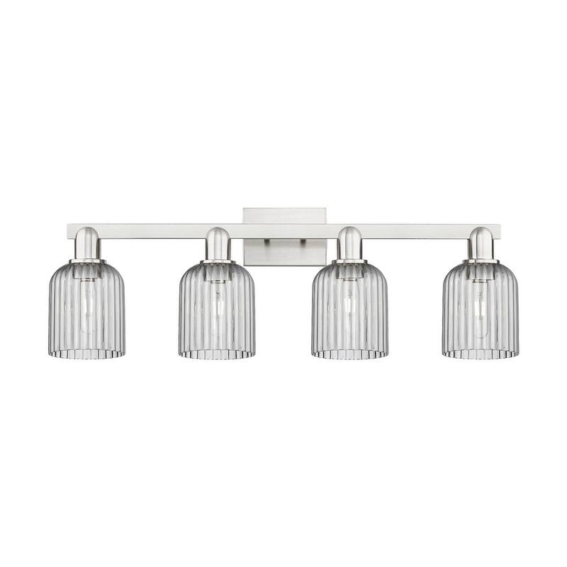 Innovations Lighting 716-4W-11-32 Bridal Veil Vanity Bridal Veil 4 - Brushed Satin Nickel / Light Smoke