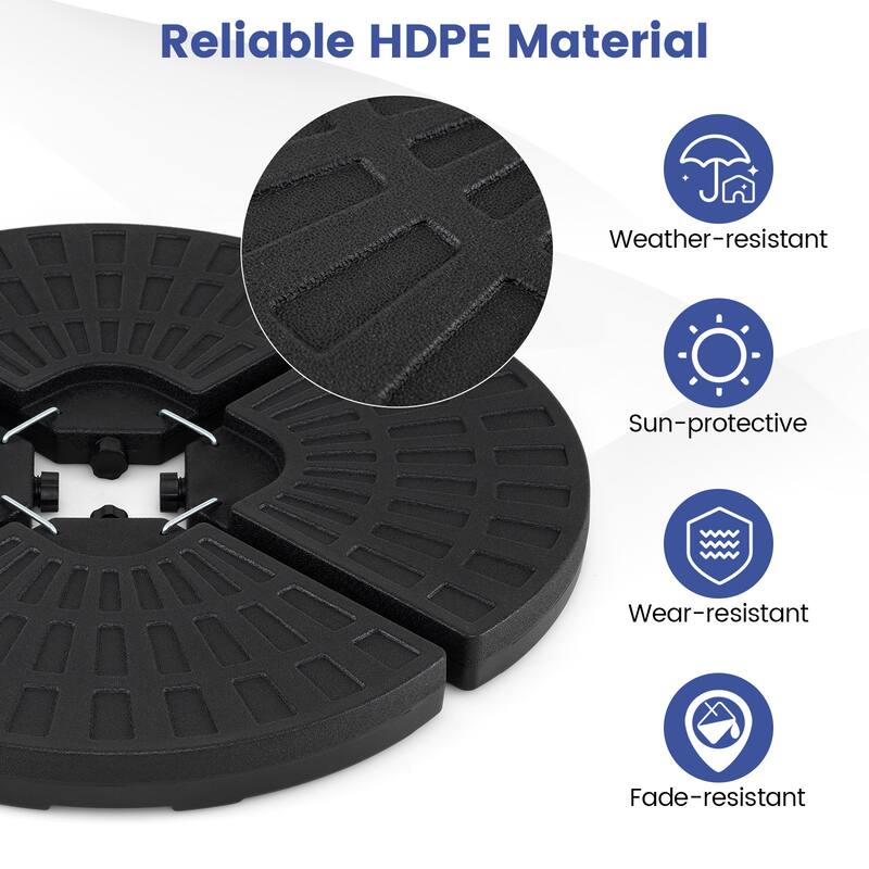 Gymax 4-Piece 140 LBS Water or Sand Filled Round Weight Plate Set