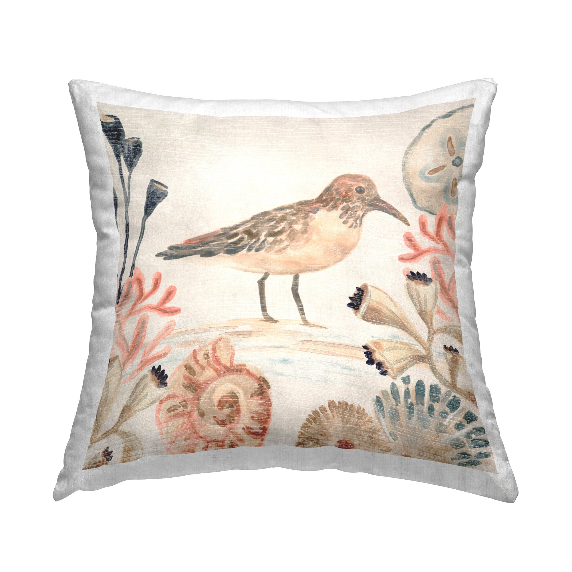 Stupell Bird on Shoreline Printed Throw Pillow by June Erica Vess