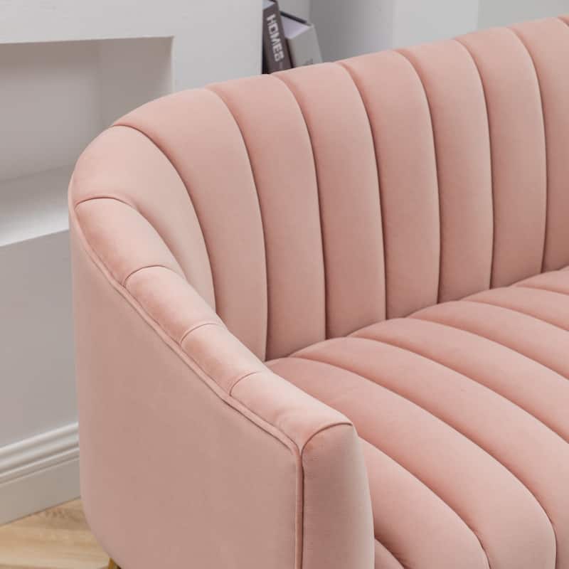 SEYNAR Velvet Upholstered Accent Chair and Loveseat Set