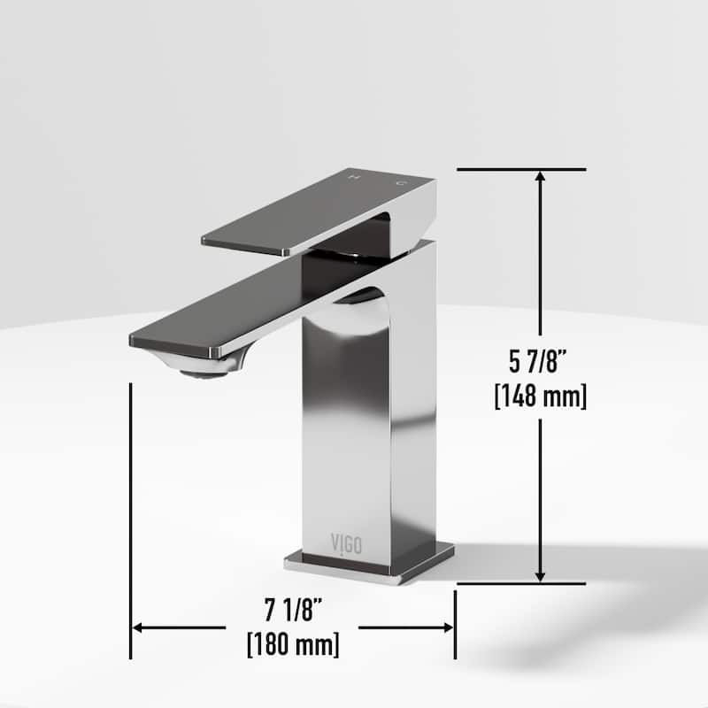 VIGO Dunn 6" H Single Handle Single Hole Bathroom Faucet