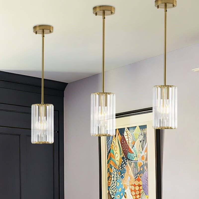 3-Pack Modern Crystal Pendant Lights for Dining Room, Bedroom, Foyer and Hallway