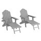 preview thumbnail 35 of 54, Bonosuki 2-Piece Folding Adirondack Chairs with Retractable Ottoman, Fire Pit Patio Chair with Cup Holder