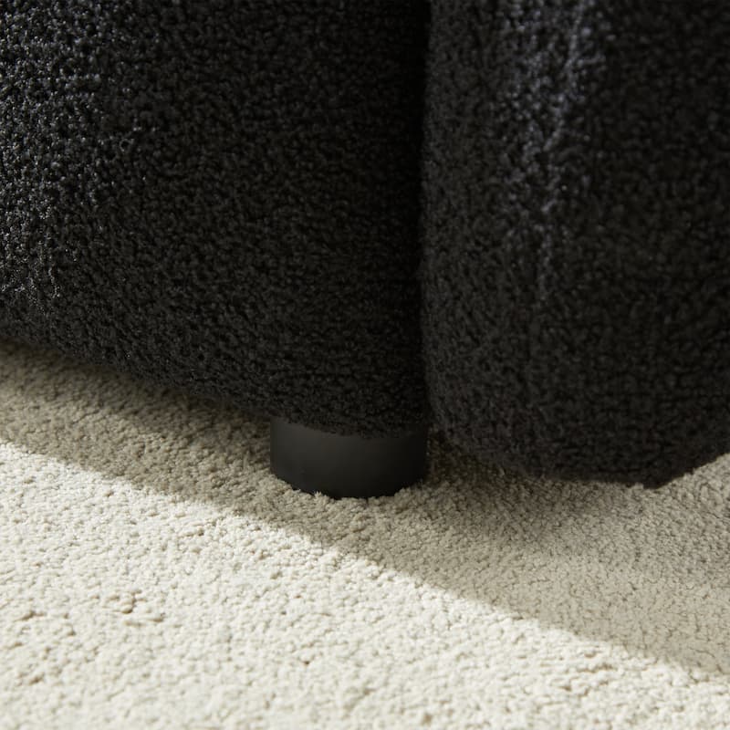 Black 39.7" Teddy Fabric Lounge Chair