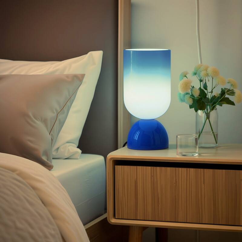 9 in. Modern Glass Small Table Lamp with E12 Base (Bulb not included)