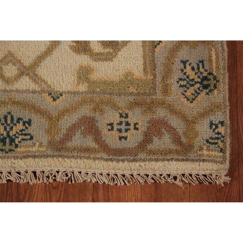Oushak Style Runner Rug Hand-Knotted Wool Carpet - 2'7"x 7'10"