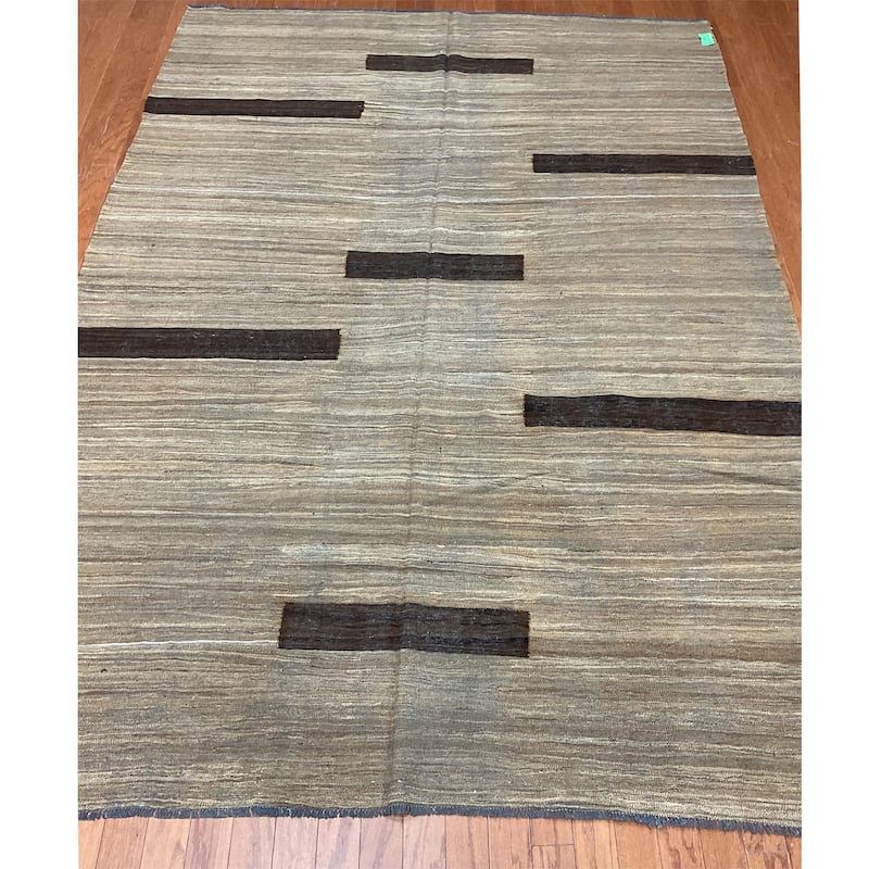 HERAT ORIENTAL Hand-woven Mimana Wool Kilim - 6'6" x 9'6"