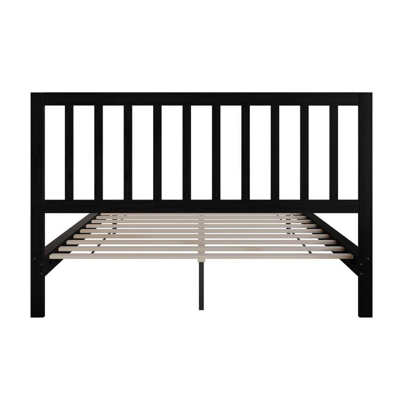 Clayfell Lancaster Platform Bed Frame with Slatted Headboard, No box spring required, Easy Assembly