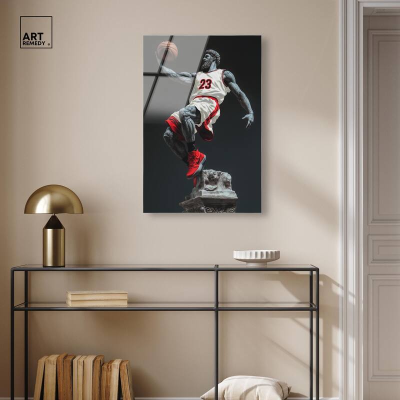 Basketball White Uniform Acrylic by Art Remedy, Ready to Hang