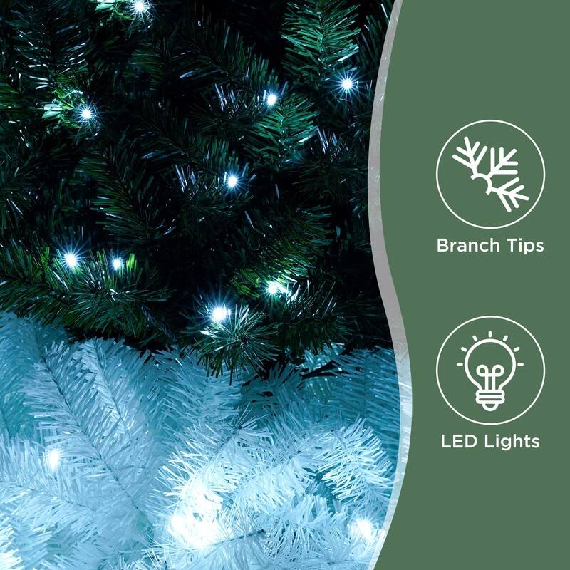 6FT Christmas Tree Bendable Santa Hat Style Christmas Tree Holiday Decoration,LED Lights X-mas