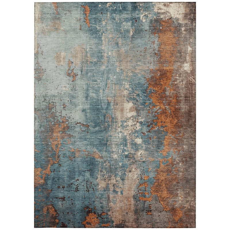 HomeRoots Abstract Transitional Rectangle Outdoor Rug