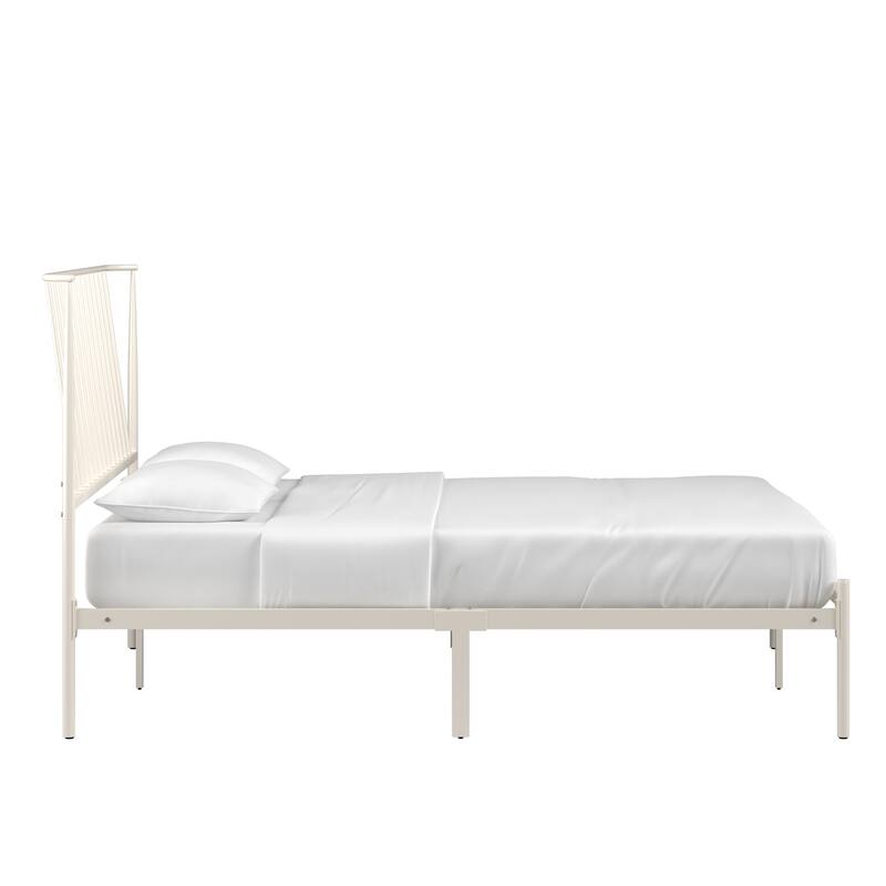 Bliss Metal Platform Bed with Curved Metal Headboard by iQ Modern